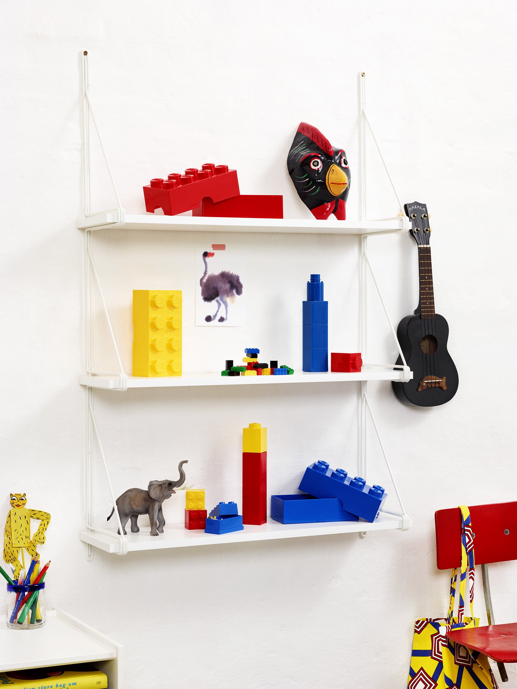 LEGO Storage Brick Bright Red 4 Knob Container Organizer Box Holds 800 Blocks