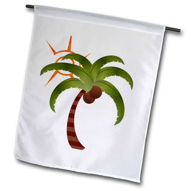 3dRose Palm Tree and the Sun - Garden Flag, 12 by 18-inch