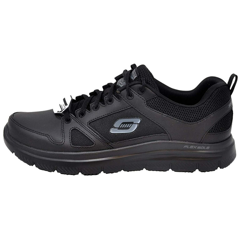 Skechers Men's Flex Work Shoe, Black/Black, 8 W US - Walmart.com