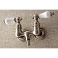 thumbnail image 3 of Kingston Brass AE35T8 Aqua Vintage 3-3/8 Inch Wall Mount Tub Faucet, Brushed Nickel, 3 of 4