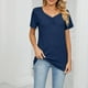 thumbnail image 1 of Fiudx Ofertas Relámpago Blusa Holgada Cómoda con Cuello En V de Color Sólido a La Moda para Mujer Tops Casuales, 1 of 6
