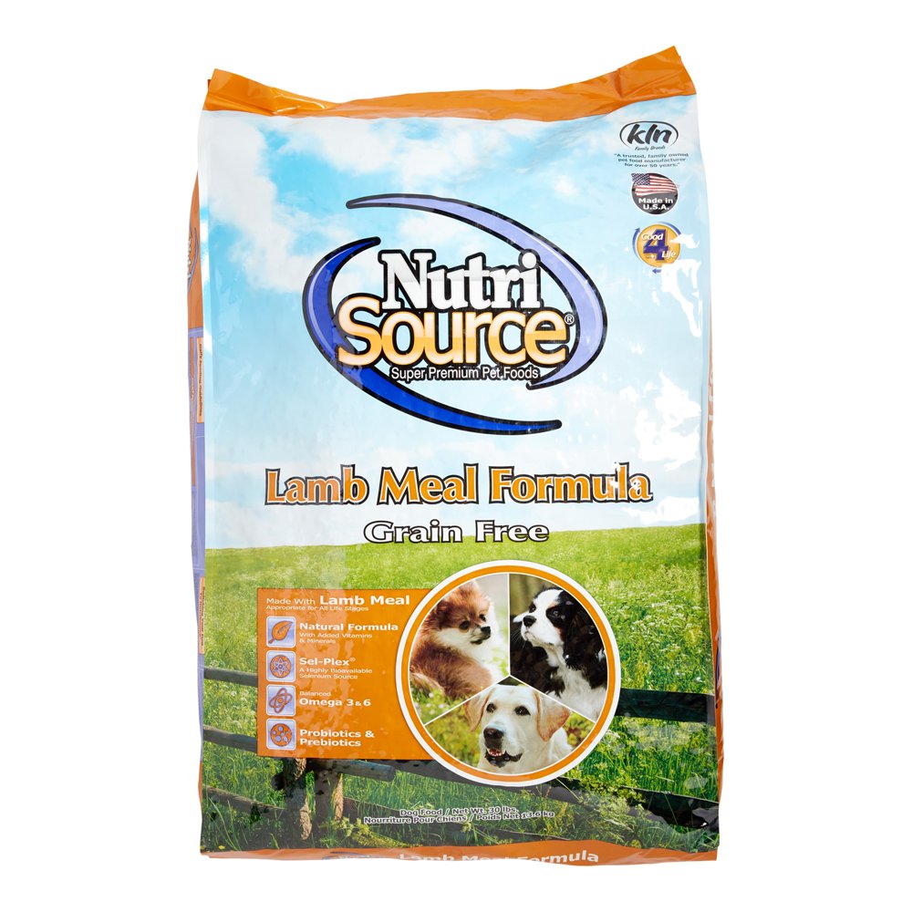 NutriSource GrainFree Lamb Meal & Peas Formula Dry Dog Food, 30 lb
