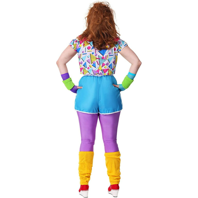 Women's Plus Size Work It Out 80's Costume 