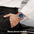 thumbnail image 5 of Men’s Quartz Watch with Large Face, Luminous Hands, Hardened Crystal Lens and Leather Strap Waterproof Water for Man | Ideal Gift for Him, 5 of 7