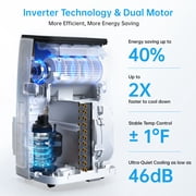 Lcxmtv 16,000 BTU Inverter Portable Air Conditioner, Dual Hose AC Unit for Large Rooms up to 800 Sq. Ft., 3-in-1 Cooler with Dehumidifier, Fan and DIY Window Kit, Quiet Sleep Mode (42dB)