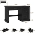 thumbnail image 2 of Vabches Farmhouse Wood 47" Executive Desk, Home Office Computer Desk with Charging Station and File Drawer, 2 of 7