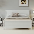 thumbnail image 4 of Llinc Store Wood Platform Bed Frame with Headboard, Mattress Foundation with Wood Slat Support, No Box Spring Needed, King Size, White, 4 of 8