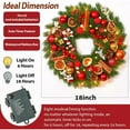 thumbnail image 6 of 18” Pre-Lit Christmas Wreath,Artificial Christmas Wreaths for Front Door Decorated with Pine Cones, Red Berries,Xmas Wreath for Outdoor Indoor Decorations, 6 of 7