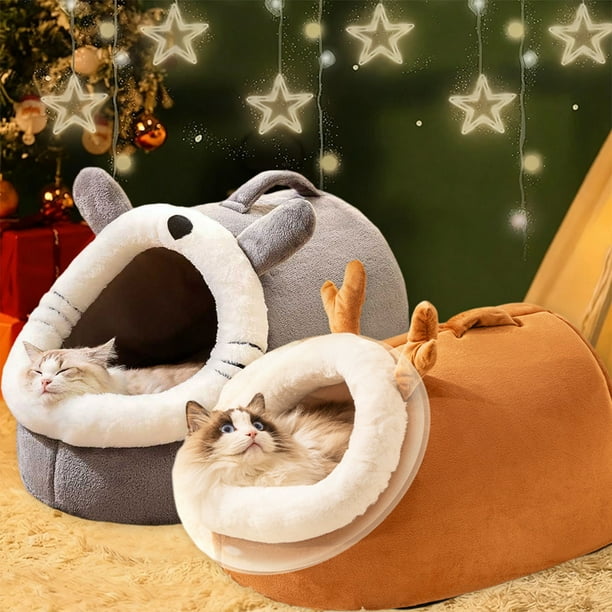 Cama para Gatos, Cálida y Semicerrada, Ideal para El Invierno. Saco de Dormir para Gatos, con Sensación de Seguridad. Cama para Gatos, Casa para Mascotas, Cama para Perros, Ideal para El Invierno.