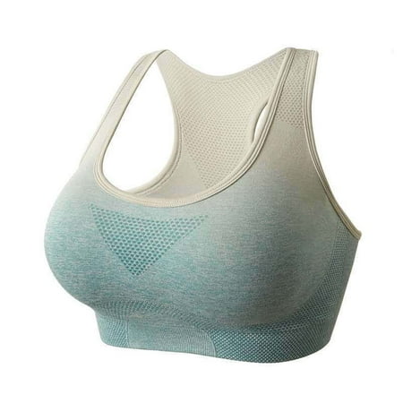 Bigersell Full-Coverage Wirefree Bra New Women s Solid Yoga Tank Tops Underwear No Underwire Sling Strap Back-Smoothing Sports Bra Padded Bra Style F-1306 Green S