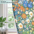 thumbnail image 4 of Yayeee Window Curtains Light Filtering 63"x52" Grommet Panel Pair Home Living Room Decor, Orange Floral Garden, 4 of 7