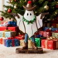 thumbnail image 2 of Christmas Ghost Ornaments Set - Halloween Resin Decor with Denim Details - Spooky Holiday Party Decorations - Handmade Hanging Phantom Crafts for Tree & Home (3-Pack), 2 of 2