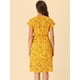 thumbnail image 4 of Vestido A Media Pierna Con Cuello En V Y Manga Flutter Boho Para Mujer Amarillo M, 4 of 6