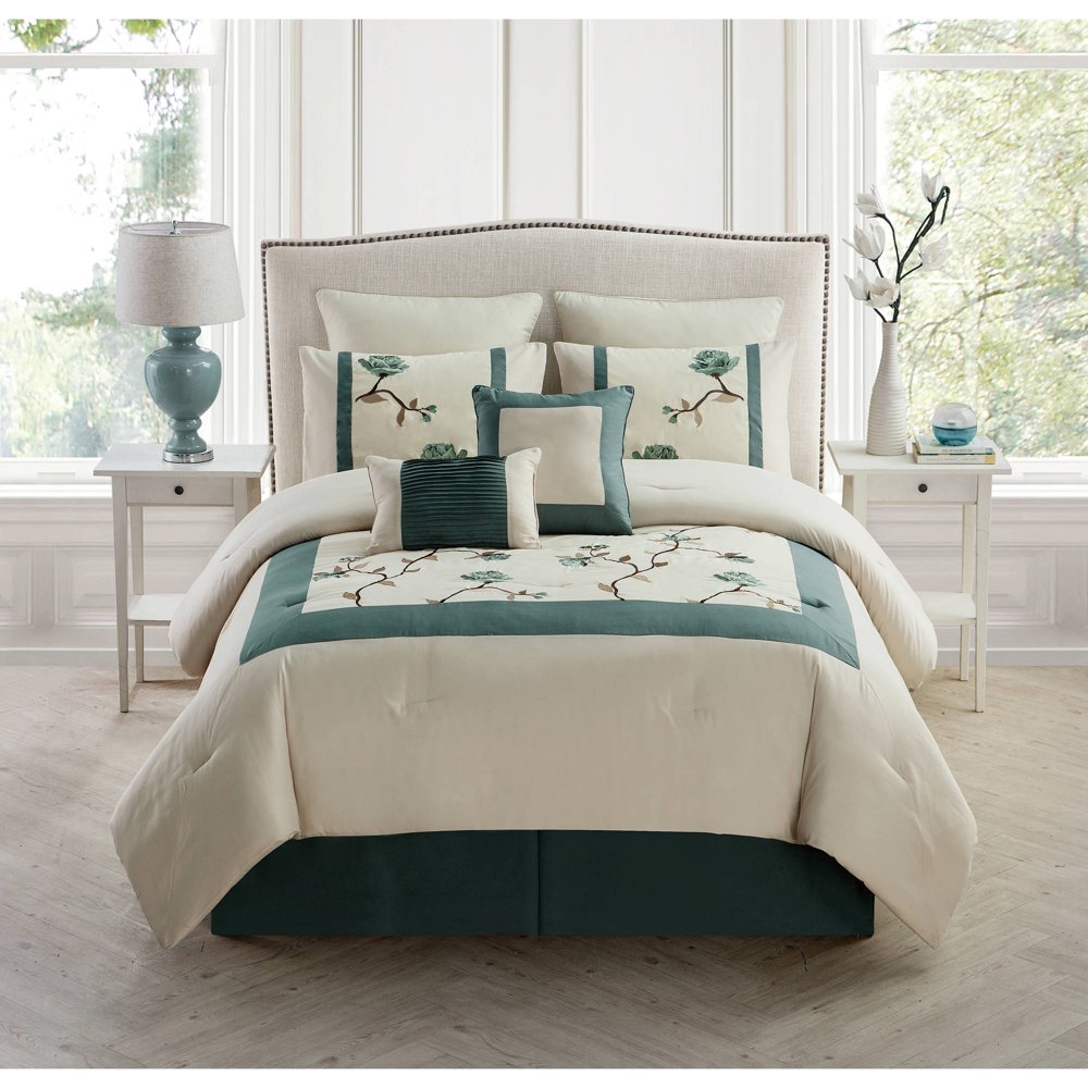 VCNY Home Trousdale 8Piece Embroidered Bedding Comforter Set, Euro