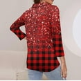 thumbnail image 4 of Qepwscx Womens 3/4 Long Sleeve Shirts Tops for Women V Neck Floral Print Sweatshirt for Women Casual Blouses Going Out Tops Graphic Basic Tees Top Loose Fits Business Tshirts for Women S-XXXL, 4 of 7