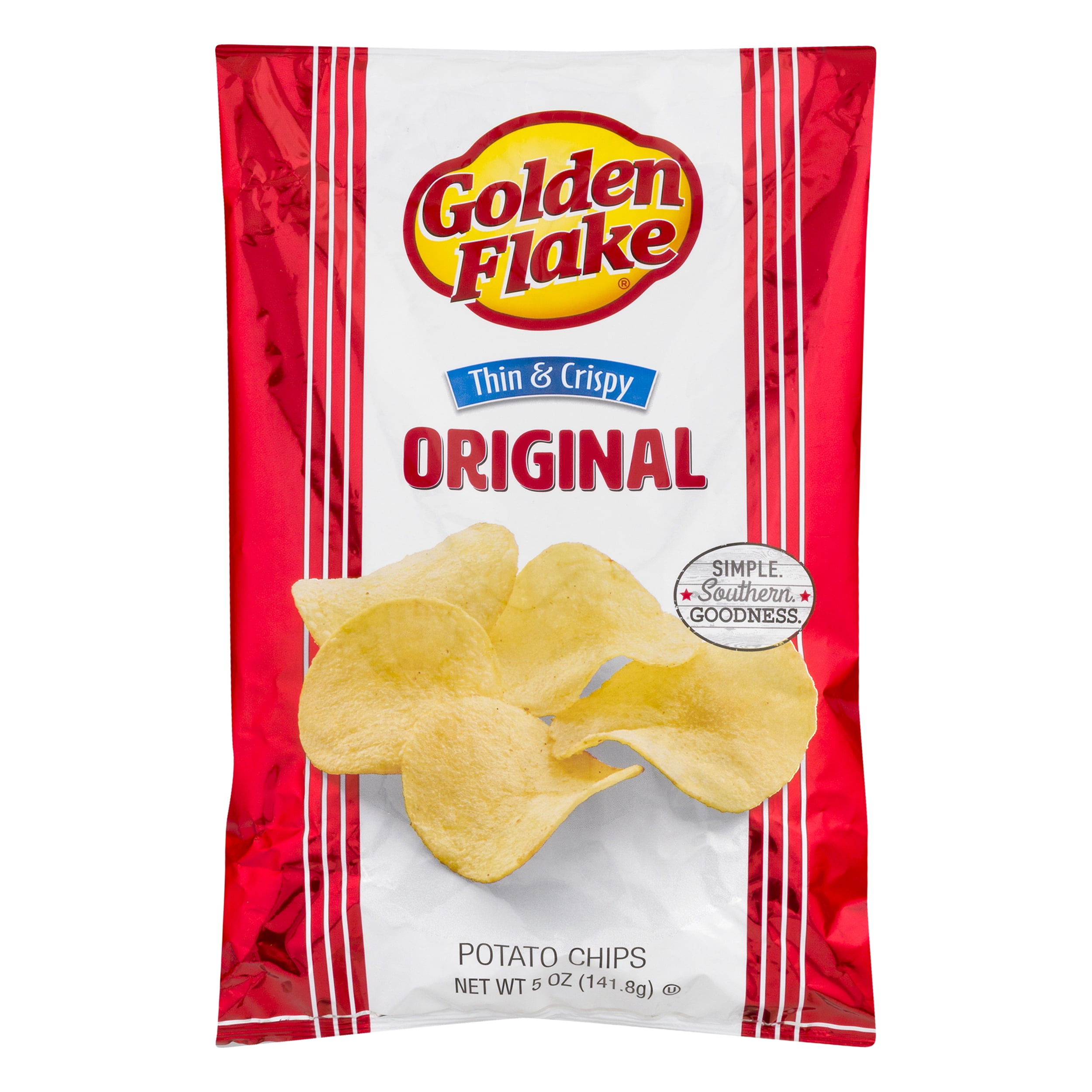 Golden Flake Thin & Crispy Original Potato Chips, 5 Oz.