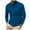 Blue, variant on Men's Turn Down Collar T Shirt Button Solid Loose Comfy Tunics Long Sleeve Breathable Tops Shirts Classic Pullover