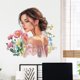 thumbnail image 2 of Adhesivos de pared Hermosa niña con flores, acuarela floral, 2 of 4