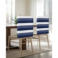 thumbnail image 5 of nqOlkjepod Navy Blue White Striped Chair Covers Set of 8, Decorative Chair Back Cover, Farmhouse Stripes Dining Room Chair Slipcovers Removable Chair Protectors Covers for Party Banquet, 5 of 7