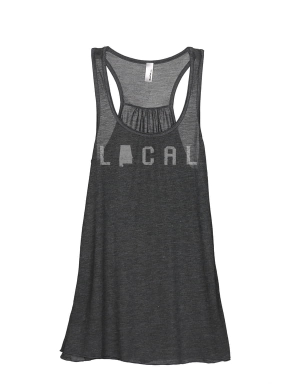Local Alabama State Women's Sleeveless Flowy Racerback Tank Top Charcoal Medium