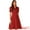 Red, variant on Unique Bargains Women's Ruffled Peter Pan Collar Midi Dresses M Grey