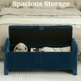 thumbnail image 3 of WUTUTUEE 44" Storage Ottoman Bench, End of Bed Storage Bench & Corduroy Ottoman, Upholstered Entryway Bench for Bedroom & Living Room with Convenient Handle, Blue, 3 of 9