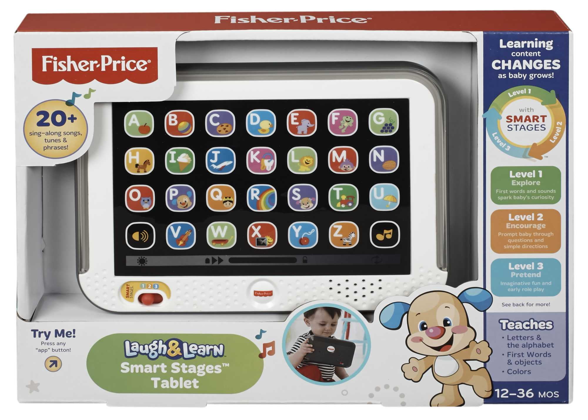 Fisher-Price Laugh & Learn Smart Stages Tablet - Gray, Musical Infant Toy