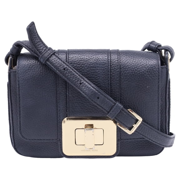 Pre-Owned Michael Kors Lila Pebbled Crossbody Bag in Black Leather