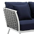 thumbnail image 4 of Modway Stance Outdoor Patio Aluminum Loveseat in White Navy, 4 of 5