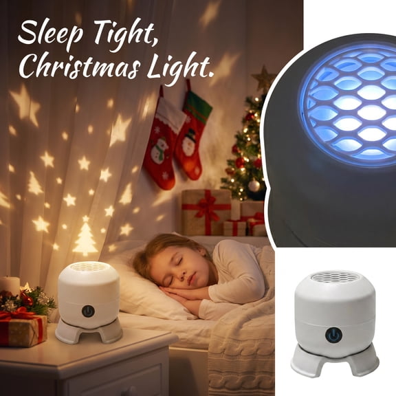 Dynamic Rotating LED Projector Light, Christmas Scene Projection Night Light, Stable Base Design For Indoor Xmas Party & Wall Decor (Christmas ,Charging)