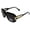 Gloss black gold, variant on V.W.E. Large Classic Retro Square Frame Sunglasses with Gold Accent