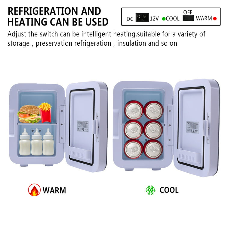 Mini Fridge Electric Cooler and Warmer, Portable Compact Thermoelectric  Personal Refrigerator, 6 Liter Capacity, Chills 8-can 12oz Cans, for Car  Accessories, Home, Office, Dorm or Boat, S11380 