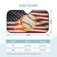 thumbnail image 2 of Kdxio Baseball Ball With Flag Print Windshield Sun Shade, Foldable Sun Blocker for Car,Truck,SUV Automotive Interior Sun Protection,Reflective Shade for Front Windshield(Small), 2 of 6