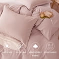 thumbnail image 7 of UlikTree Microfiber Duvet Cover Set Solid Color Pink King Size 104x90 Inches, 7 of 7