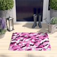 thumbnail image 2 of Purple Pink Camo Classic Shapes Flannel Non Slip Door Rugs,Washable Door Mats Indoor,Decorative Door Mats,Dirt-Resistant and Absorbent Doormat for Entrance,Bedroom,Kitchen,Bathroom,23.5"x16", 2 of 5