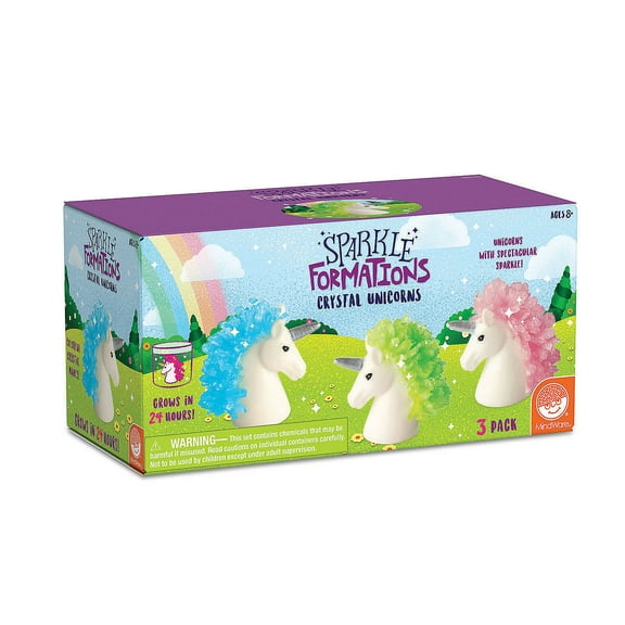 MindWare Sparkle Formations: Crystal Unicorns Growing Kit, DIY 3 Crystal Unicorns