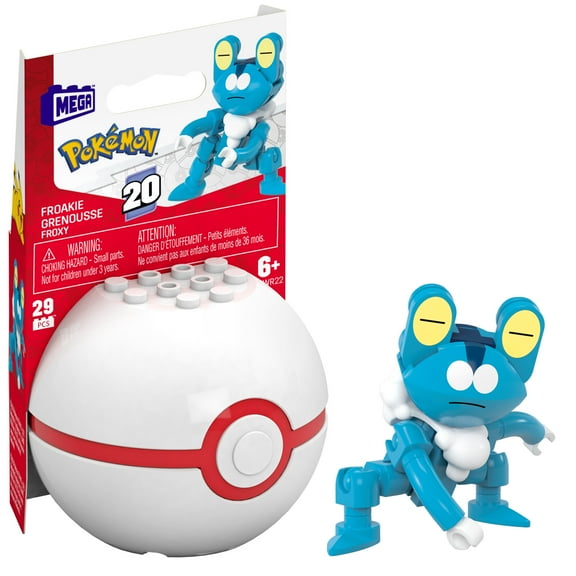 MEGA Pokémon Froakie Building Toy Kit, Poseable Action Figure (29 Pieces) for Kids