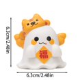 thumbnail image 3 of Halloween Ghost Figurines Decor - Cute Mini Resin Ghost Statues with Pumpkins for Home, Desk, Shelf & Party Decorations, Spooky Fun Halloween Decor, 3 of 6