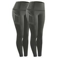 thumbnail image 2 of KUKOOSONG 2PCS Womens Yoga Leggings Ankle High Waist Tummy Control with Side Pockets, 2 of 6