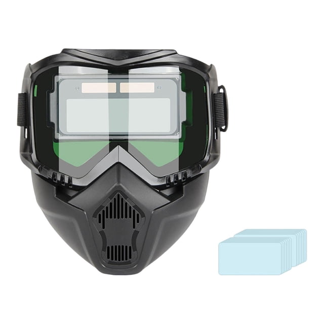HILABEE Welding Helmet Anti Splash Dimming Detachable Soldering Protector Face Cover CLEAR LENS with 20 Lens