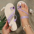 thumbnail image 6 of Bibifish Womens Slide Sandals Rhinestone Strappy Open Toe Mule Slippers Summer Fashion Casual Beach Shoes, 6 of 7