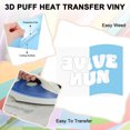 thumbnail image 2 of Uxcell 4 Hojas Vinilo Puff 3D Transferencia de Calor 12x3.4 Pulgadas Azul Claro para Camisetas y Proyectos de Tela DIY, 2 of 7