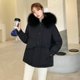 thumbnail image 6 of IROINNID Women's Winter Warm Mid-Length Coat Solid Color Parka Long Sleeve Outwear, Black, 6 of 9