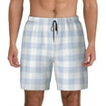 thumbnail image 2 of Picia Blue Checkboard pattern Mens Swim Trunks with Compression Liner Stretch Beach Shorts Quick Dry with Zipper Pockets No-Chafing Board Shorts-Medium, 2 of 9