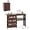 Brown, variant on Sewing Machine Table with Charging Station, Folding Sewing Cabinet w/Lockable Casters, 3-Tier Shelf, Middle Rack, Magnetic Door, Small Sewing Desk for Home Apartment, Studio (White & Natural)