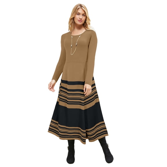 Jessica London Women's Plus Size Fit And Flare Sweater Dress