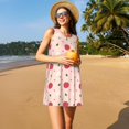 thumbnail image 3 of Vsdgher Robes d'Été Imprimé Fraise pour Femmes Robe de Plage Décontractée Col en U Sans Manches Robe d'Été Ample avec Poche, 3 of 7