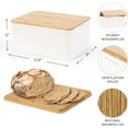 thumbnail image 5 of Beautiful Bread Box With Wooden Lid For Your Kitchen Countertop - Spacious Container Perfectly Stores Your Homemade Bread, English Muffins & Bagels - Quality Cutting Board Lid Keeps Bread Fresh, 5 of 8