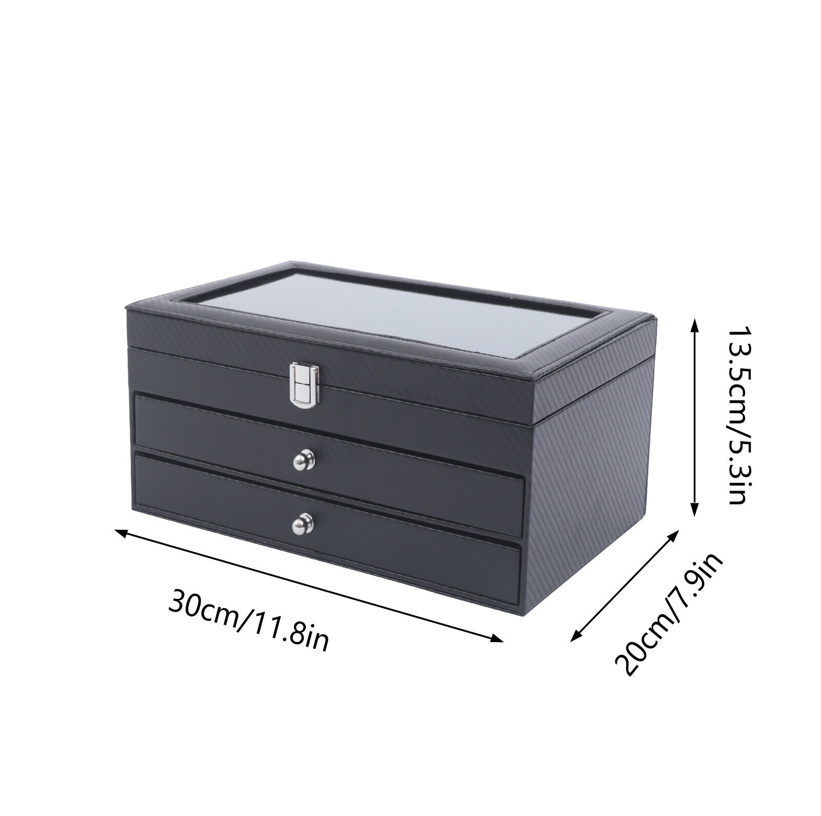 Miumaeov 36 Slots Fountain Pen Display Case Black Flannel Pen Organizer Box with Glass Lid 3 Layer Pen Collection Display Case with Drawer for Gift