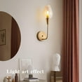 thumbnail image 2 of Glass Wall Lamp Modern Gold Wall Sconce Vanity Light, Interior Wall Mount Lighting Fixture Home Decor Wall Lamps, Bedroom Bedside Living Room Corridor Stairs Wall Sconces, 2 of 5